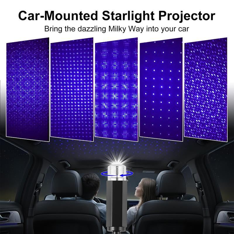 CENPIN USB Star Projector Night Light for Car Interior & Bedroom – Portable Romantic Galaxy Roof Lamp, Ambient Ceiling Decoration Light, Soft Glow Effect (1PC, No Remote)
