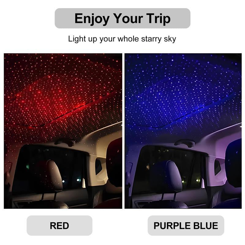 CENPIN USB Star Projector Night Light for Car Interior & Bedroom – Portable Romantic Galaxy Roof Lamp, Ambient Ceiling Decoration Light, Soft Glow Effect (1PC, No Remote)