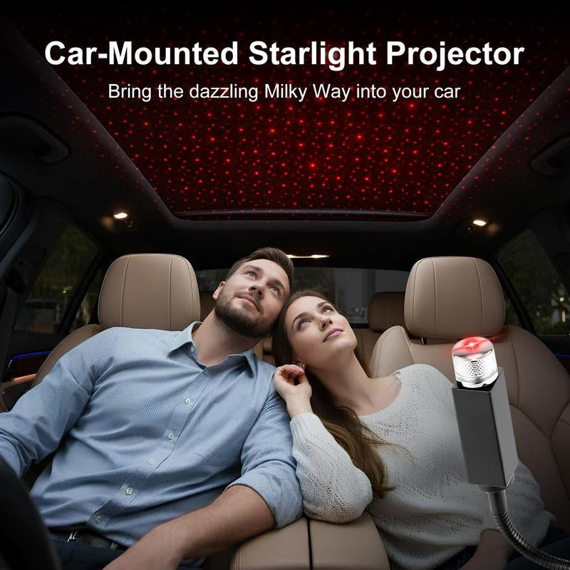 CENPIN USB Star Projector Night Light for Car Interior & Bedroom – Portable Romantic Galaxy Roof Lamp, Ambient Ceiling Decoration Light, Soft Glow Effect (1PC, No Remote)